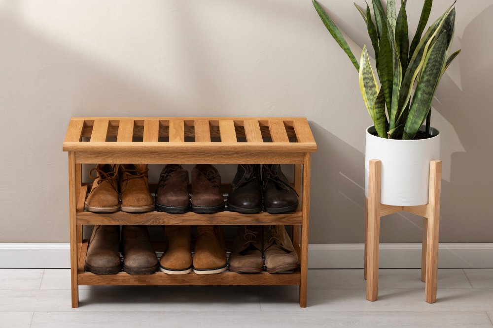 Buy Wooden Shoe Rack Near Me | Modern Display Furniture in Jaipur