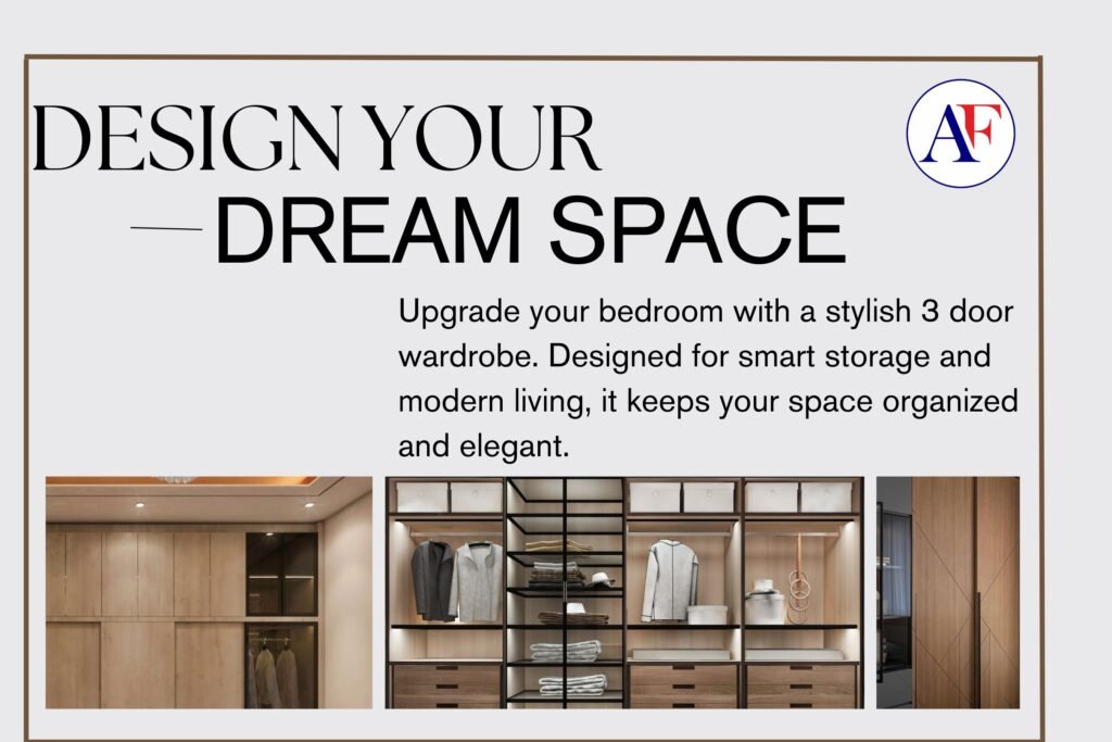 3 Door Wardrobe | Smart Storage for Modern Homes | Aashirwad Furniture